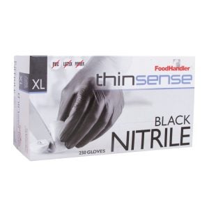 Extra Large Black Nitrile Powder Free Gloves | Packaged