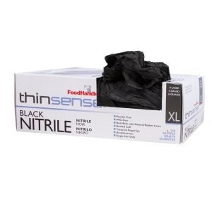 Extra Large Black Nitrile Powder Free Gloves | Raw Item