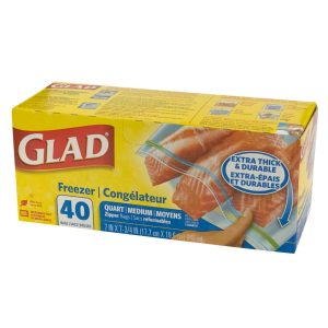 Glad Trash & Food Storage Zipper Food Storage Plastic Bags - Quart - 50  Count, Pack of 4 (