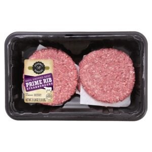 100% Ground Beef Prime Rib Steakburgers | Packaged