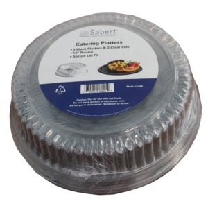 TRAY PLAS 12" RND W/LID 9-3CT SABR | Packaged