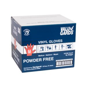 GLOVE VNYL POLY PWDFR MED 10-100CT | Corrugated Box