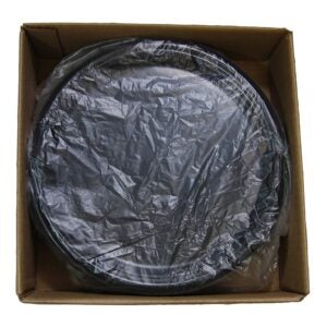 12″ Black Plastic Trays | Packaged