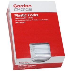 White Plastic Forks | Packaged