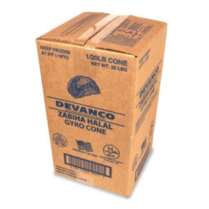 Devanco Halal Gyro Cone 20lb | Corrugated Box