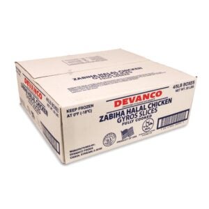 Devanco Halal Chicken Gyro Slices 5lb | Corrugated Box