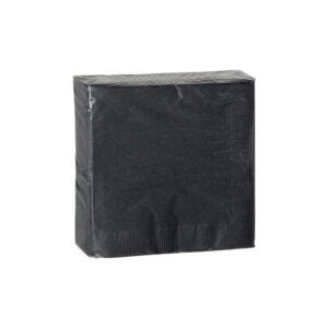 Black Beverage Napkin | Packaged