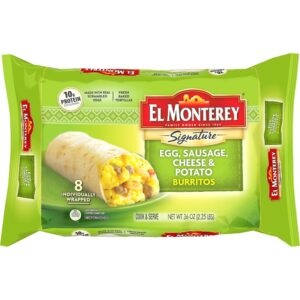 Egg, Sausage, Cheese & Potato Burritos | Packaged